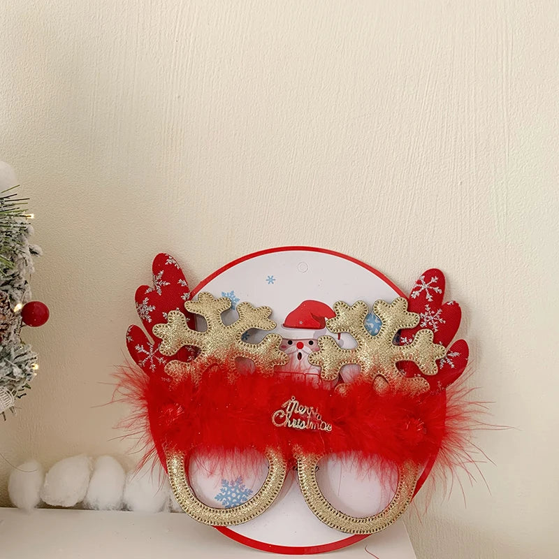 Female Letter Snowman Decorative Large Christmas Glasses Fashion Cute Wholesale in Stock Accessories for Christmas Festival Use