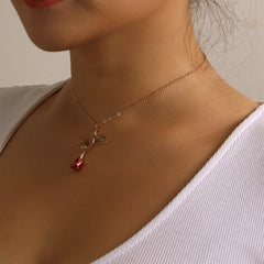 Fashion Elegant Flower Floral French Style Necklaces for Girls Sweet Cute Charms Glamorous Jewelry for Women Ladies Accessories