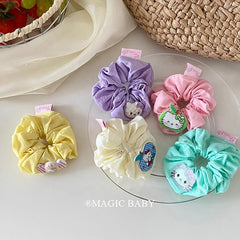 Fashion Cute Animals Kitty Cat Scrunchies for Baby Girls Solid Color Trendy Hair Tie for Kids Children Hair Accessories in Stock