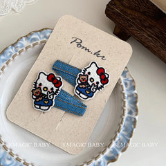 Girly Aesthetic Cat Bowknot Cartoon Small Alligator Clips Sweet Cute Fashion New Design Hairpins Accessories for Kids Children