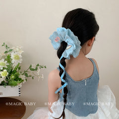 Fashion Cute Solid Color Kitty Cat Bowknot Scrunchies Sweet Kawaii Hair Ties for Baby Girls and Kids Children Hair Accessories