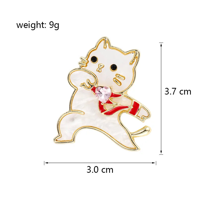 Fashion Sweet Cute Animals Cat Puppy Brooches for Girls Kawaii Minimalistic Pins Jewelry for Women Ladies Accessories Wholesale