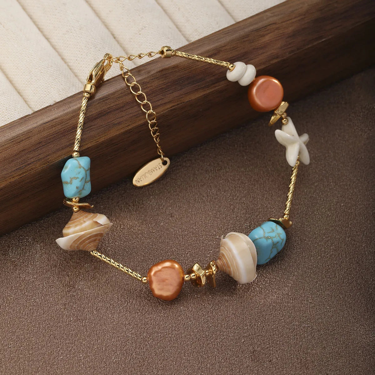 Fashion Shell Natural Stone Turquoise Bracelets for Girls Boho Jewelry for Women Ladies Wholesale China Manufacturer Bulk