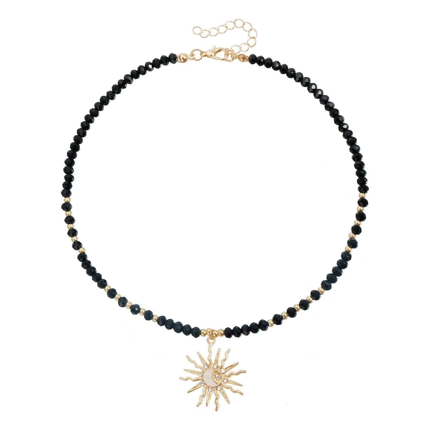 Fashion Simple Beads Sun Sweet Necklaces for Girls Trendy Elegant Earrings Jewelry Suits Sets for Women Ladies Accessories