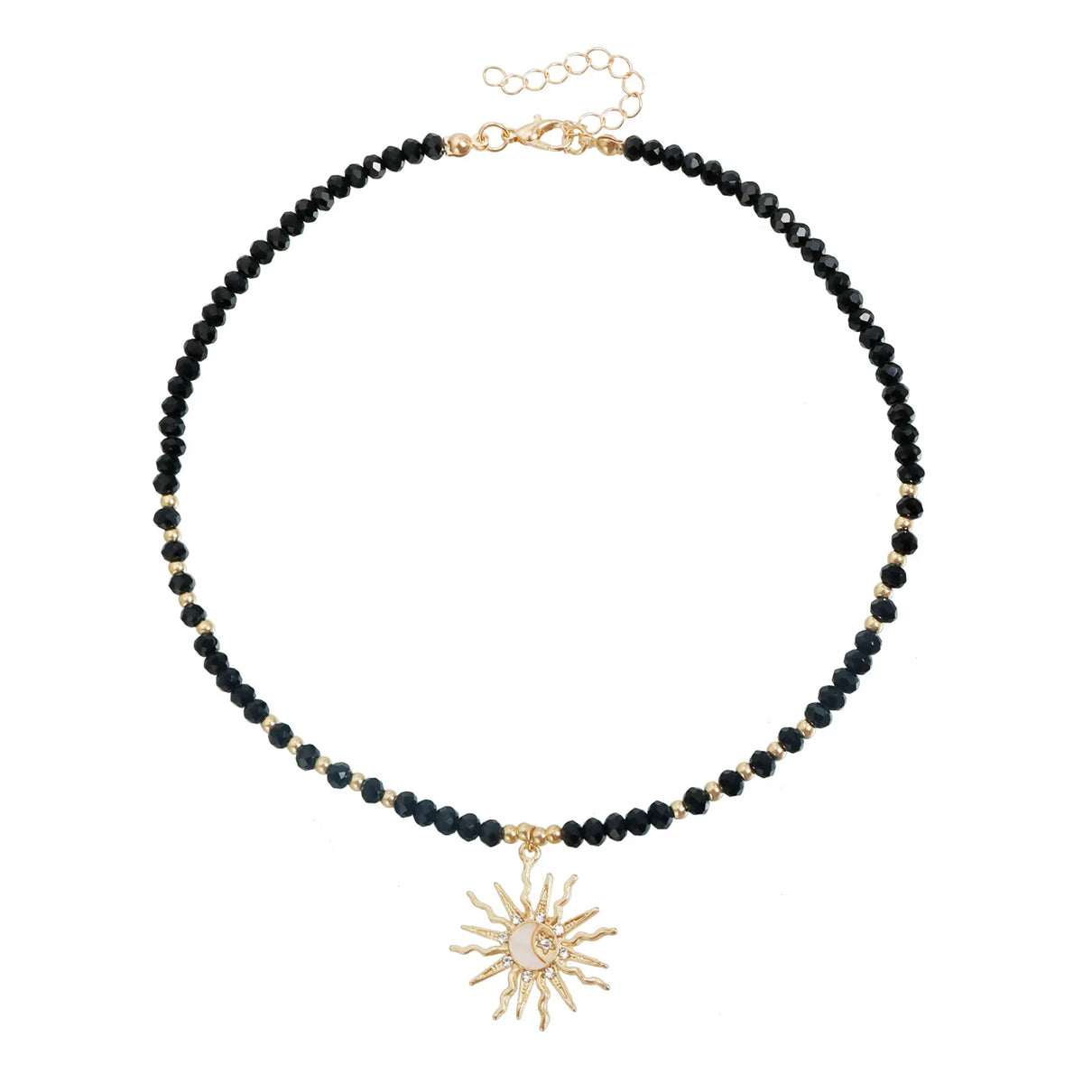 Fashion Simple Beads Sun Sweet Necklaces for Girls Trendy Elegant Earrings Jewelry Suits Sets for Women Ladies Accessories