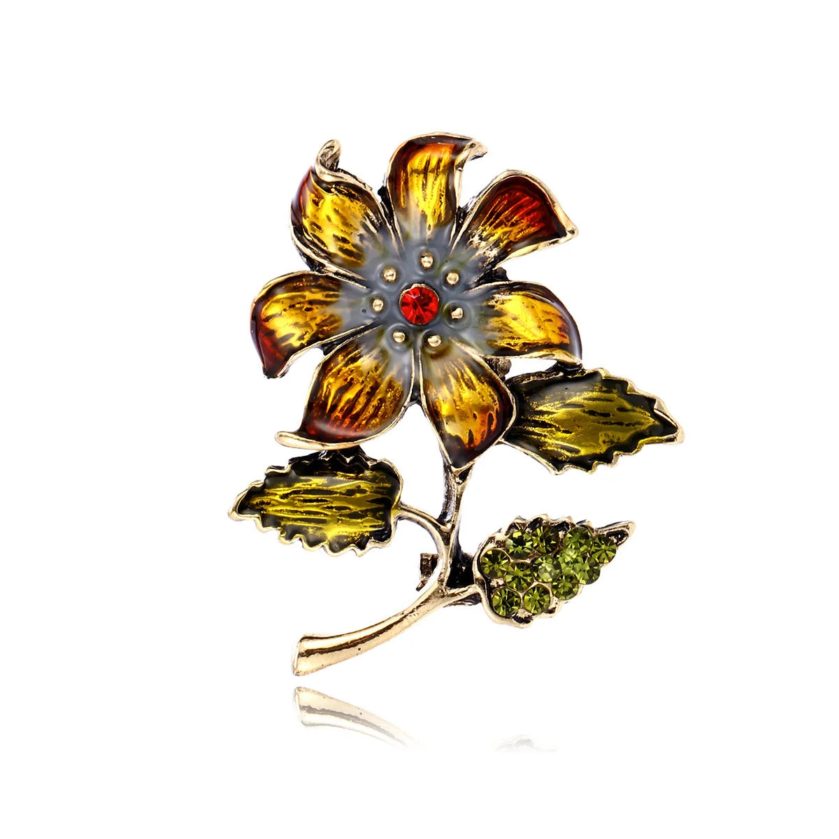 Fashion Flowers Vintage Retro Elegant Brooches for Girls Glitter New Design Sweet Floral Pins Jewelry for Women Ladies Accessory
