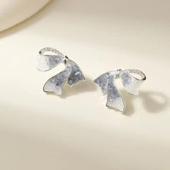 Girls Aesthetic Bow Pink Blue Small New Design Stud Earring Fashion Sweet Elegant High Quality Jewelry Accessories for Women Use