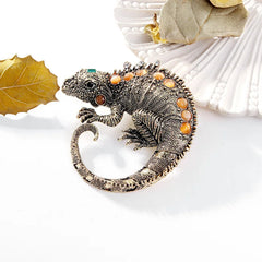 Fashion Glitter Animals Lizard Brooches for Girls Trendy Stylish Punk Spicy Pins Jewelry for Women Ladies Accessories Wholesale