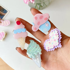 Cute Animals Stripe Heart Shaped Sweet Hair Clips for Girls and Women Graceful Alligator Accessory for Party Fashion