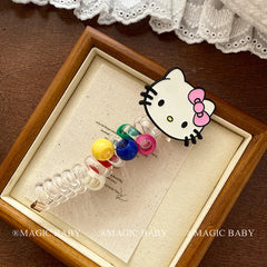 Cartoon Kitty Cat Puppy Cute Telephone Wire Hair Ties for Baby Girls Fashion Scrunchies for Kids Children Hair Accessories