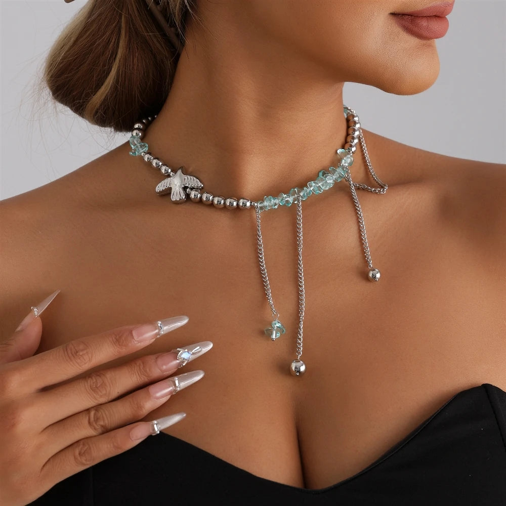 Fashion Link Animals Birds Beads Necklaces for Girls Trendy Stylish Sweet Glamorous Jewelry for Women Ladies Accessories Chic