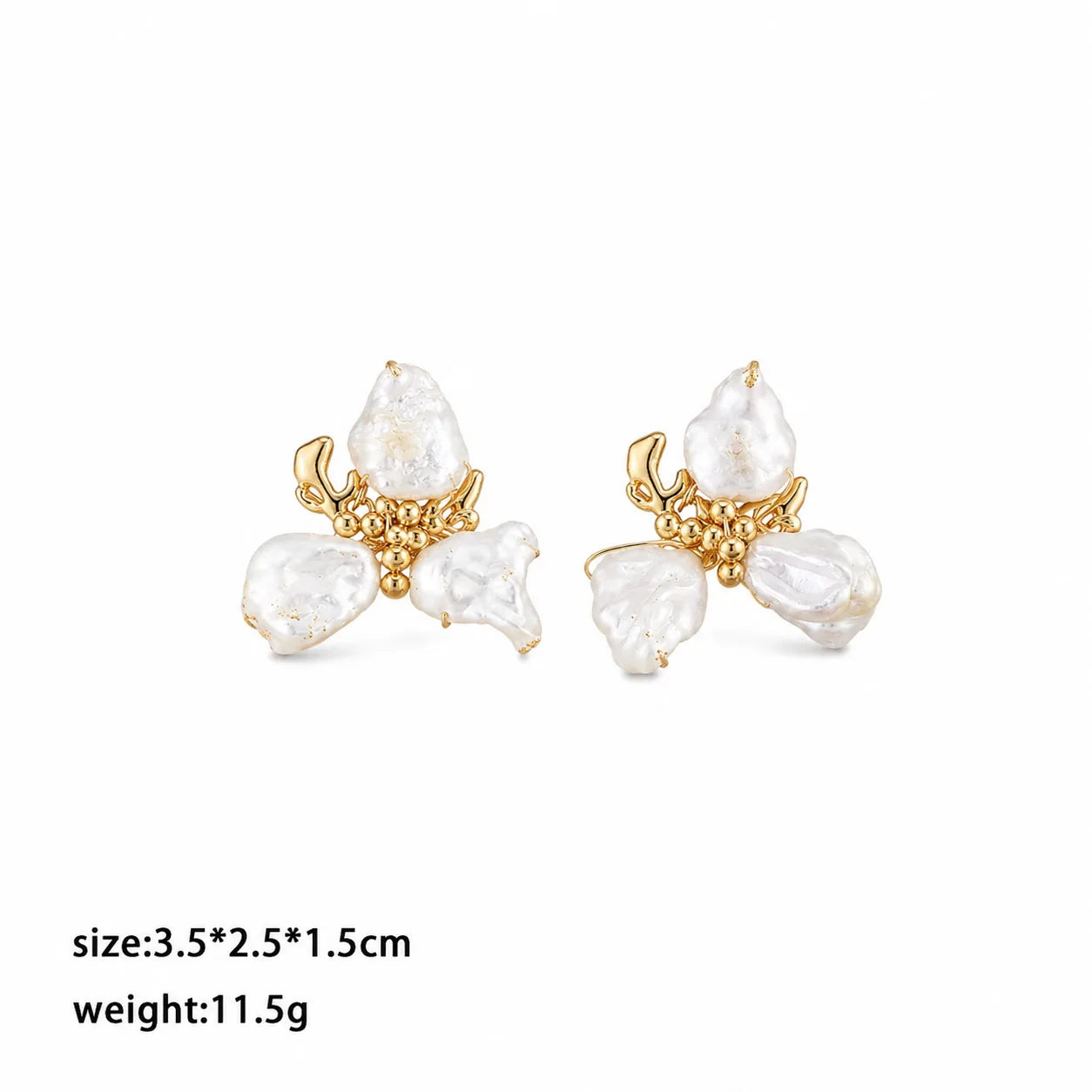 Fashion Baroque Pearl Copper Flower Earrings for Girls Bold Vintage Elegant Jewelry for Women Ladies Wholesale China Factory