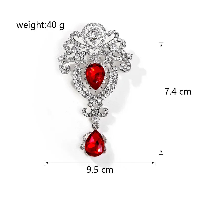 Fashion Luxury Glitter Sparkle Rhinestone Crystal Brooches for Girls Vintage Retro Classic Jewelry for Women Ladies Accessories