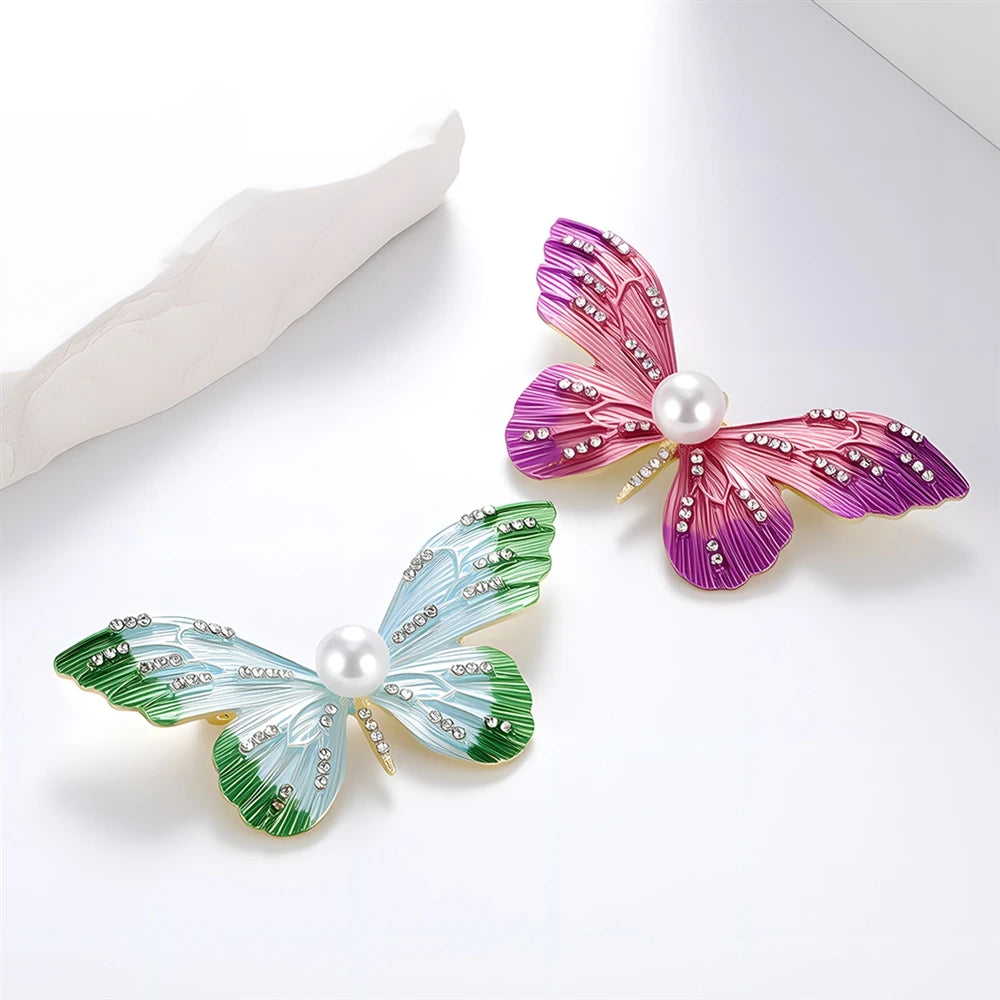 Fashion Glitter Glamorous Butterfly Sweet Brooches for Girls Stylish Fairy Pins Jewelry for Women Ladies Accessories Wholesale
