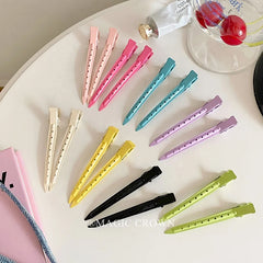 Sweet Candy Colors Duckbill Hair Clips for Girls Cute Bangs Clips Barrettes for Women Hair Accessories Solid Color  Ladies