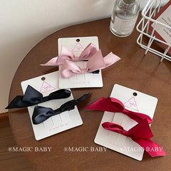 Girly Aesthetic Bowknot Alligator Hair Clips Medium Solid Color Fashion Sweet Children's Daily Use Wholesale Stock Made of Metal