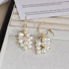 Ladies Creative Design Rhinestone Imitation Pearl Drop Earring Affordable Fashion Elegant Dainty High Quality Jewelry Accessory