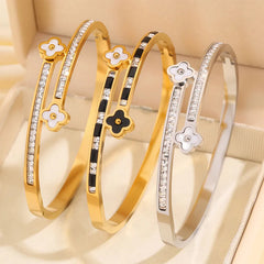 Fashionable Elegant Flowers Bracelets Modern Classic Vintage Trendy Bangles Jewelry for Women Ladies Accessories Wholesale