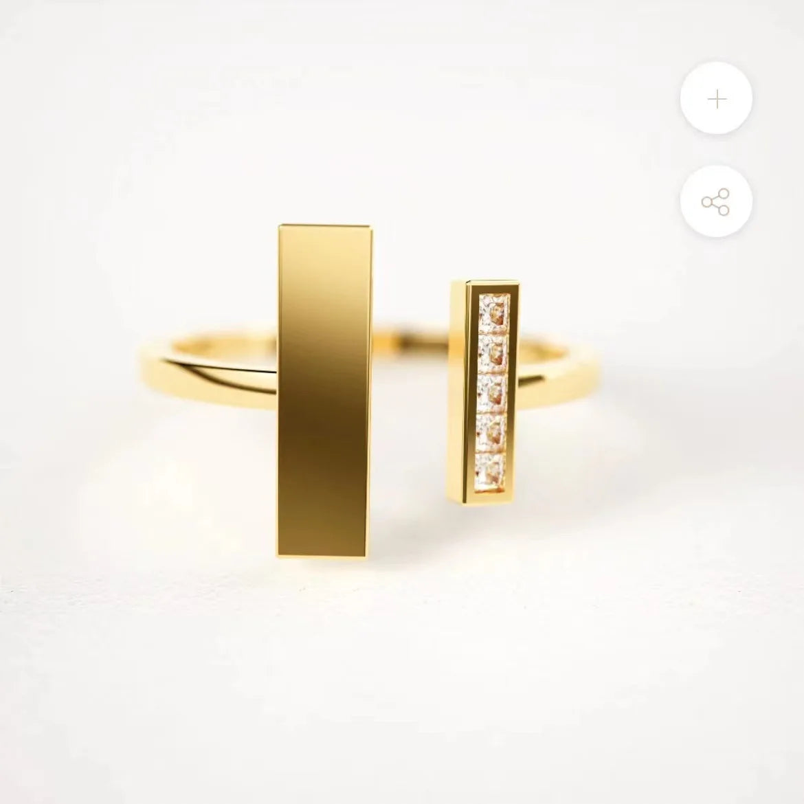 Women's Double T-shaped Rings with Zircon-encrusted InstaStyle Minimalist Rings Korean Fashionable Jewelry Unisex Accessory Bulk