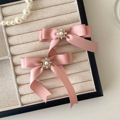 Sweet Solid Color Satin Bowknot Hair Clips for Girls Chic Cute Fashion Stylish Haarspange for Women Ladies Hair Accessories