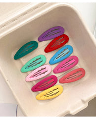 Sweet Cute Solid Color Heart Shaped Hair Clips for Baby Girls Simple Minimalistic Snap Clips for Kids Children Hair Accessories