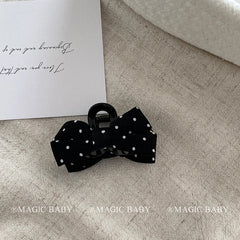 Classic Elegant Bowknot Polka Dot Mini Hair Claw Clips for Baby Girls Graceful Fashion Hair Accessories for Kids Children Teens