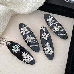 Brand New Fashion Solid Color Flower Hair Clips for Women Glitter Trendy Chic Alligator Haarspange for Women Hair Accessories