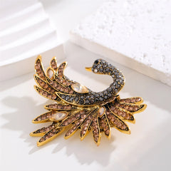 Fashion Glitter Swan Elegant French Style Brooches for Girls Sparking Charms Pins Jewelry for Women Ladies Accessories Sweet
