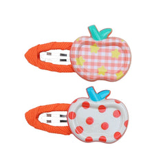 Fashion Sweet Cute Apple Fruits Plaid Hair Clips for Baby Girls Stylish Kawaii Snap Clips for Kids Children Hair Accessories