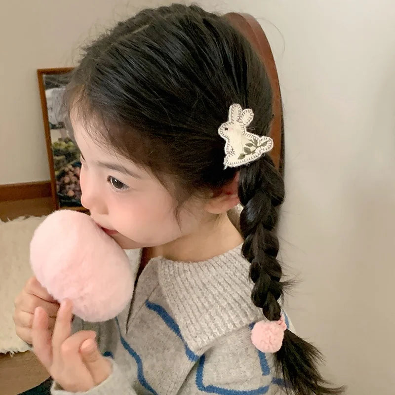 Sweet Cute Rabbit Animals Bunny Scrunchies for Baby Girls Fashion Princess Style Hair Ties for Kids Children HAir Accessories