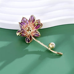 Fashion Chinese Style Imitation Pearl Brooches for Girls Elegant Flowers Floral Pins Jewelry for Women Ladies Accessories Chic