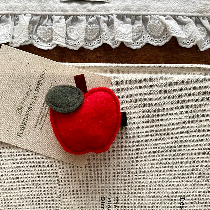 Fashion Cute Apple Kawaii Hair Clips for Baby Girls Stylish Alligators for Kids Children Scrunchies Hair Accessories in Stock