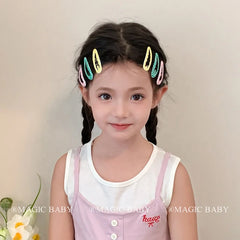 Cute Sweet Kawaii 5cm Hair Clips Baby Girls Simple Plaid Dot Fashion Minimalistic Snap Clips Kids Children Party Hair