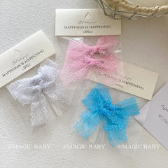 Solid Color Lace Bowknot Sweet Cute Hair Clips for Baby Girls Fashion Chic Alligators for Kids Children Hair Accessories Stylish