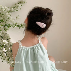Solid Color Chic Snap Hair Clips for Baby Girls Cute Bowknot Star Design Alloy Carton Fashionable Child Hair Accessories