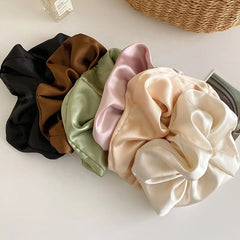 Classic Solid Color Simple Scrunchies for Girls Satin Lustrous Hair Ties for Women Ladies Chic Fashion Stylish Hair Accessories