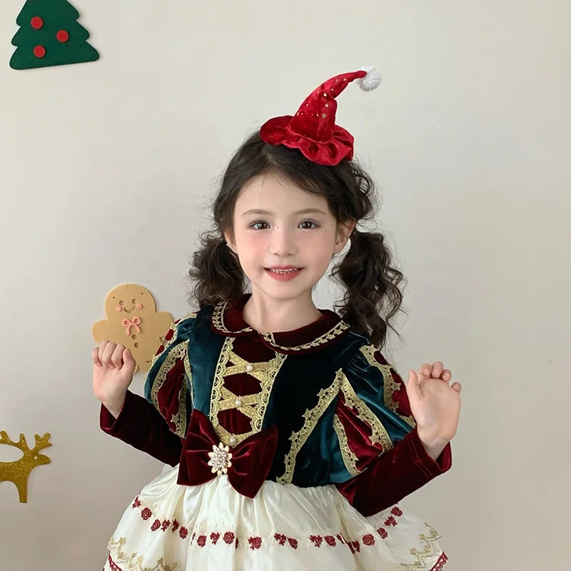 2025 Christmas Classic Solid Color Star Hair Clips for Baby Girls Hat Velvet Sweet Alligators for Kids Child Hair Accessories