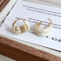 Ladies Hot Sale Solid Color Medium Hoop Earring Elegant Graceful Fashion Luxurious Dainty High Quality Bulk Jewelry Accessories