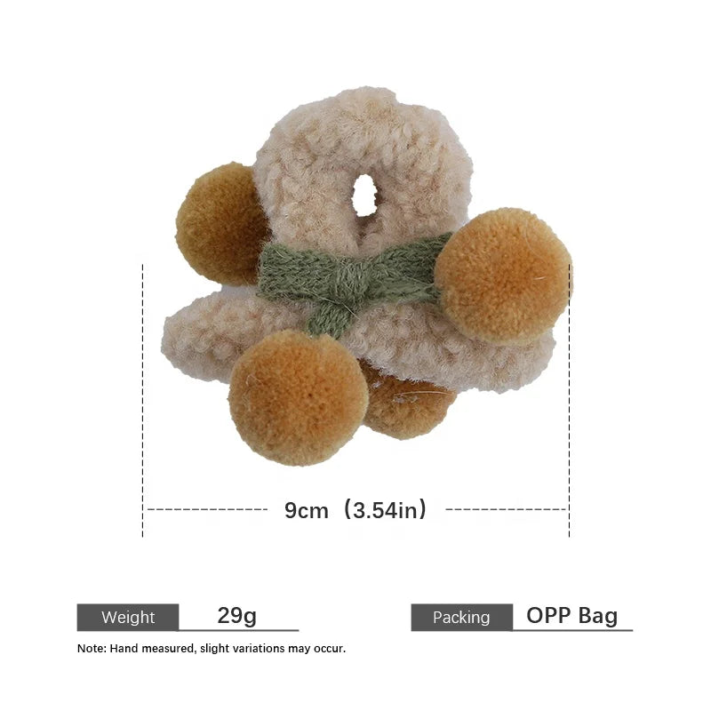 Fashion Elegant Fluffy Fur Hair Claw Clips for Girls Trendy Fruits Cherry Claws for Women Ladies Hair Accessories in Stock