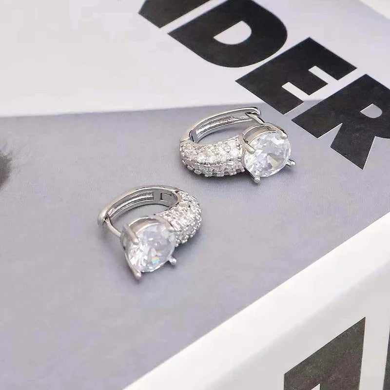 Ladies Rhinestone Crystal Circle Hoop Earring Fashion Glitter Sparking Glamorous Affordable Wholesale Daily Jewelry Accessories