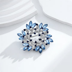Fashion Snow Flake Glitter Sparkle Brooches for Girls Rhinestone Elegant Stylish Pins Jewelry for Women Ladies Accessories
