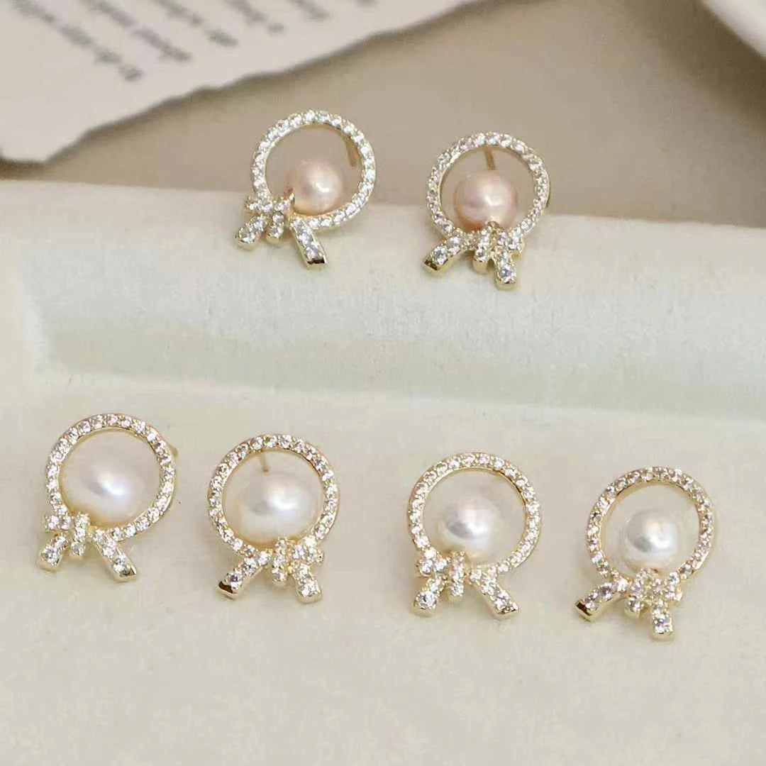 Women Imitation Pearl Hot Sale Small Stud Earring Fashion Elegant Graceful High Quality Bulk Jewelry Accessory for Female Daily