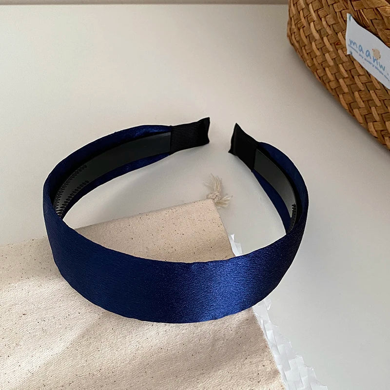 Female Girls Solid Colored Wide Hairbands Fashion Glossy Minimalistic Fashion Customized in Stock Headband Accessories for Daily