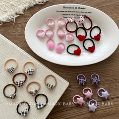 Mini Cute Star Heart Shaped Scrunchies for Baby Girls Fashion Trendy Sweet Hair Ties for Kids Children Hair Accessories in Stock