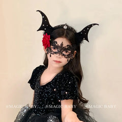 2025 Halloween Wicked Spooky Bat Head Band for Baby Girls Fashion Devil Point Hair Band for Kids Children Hair Accessories Chic