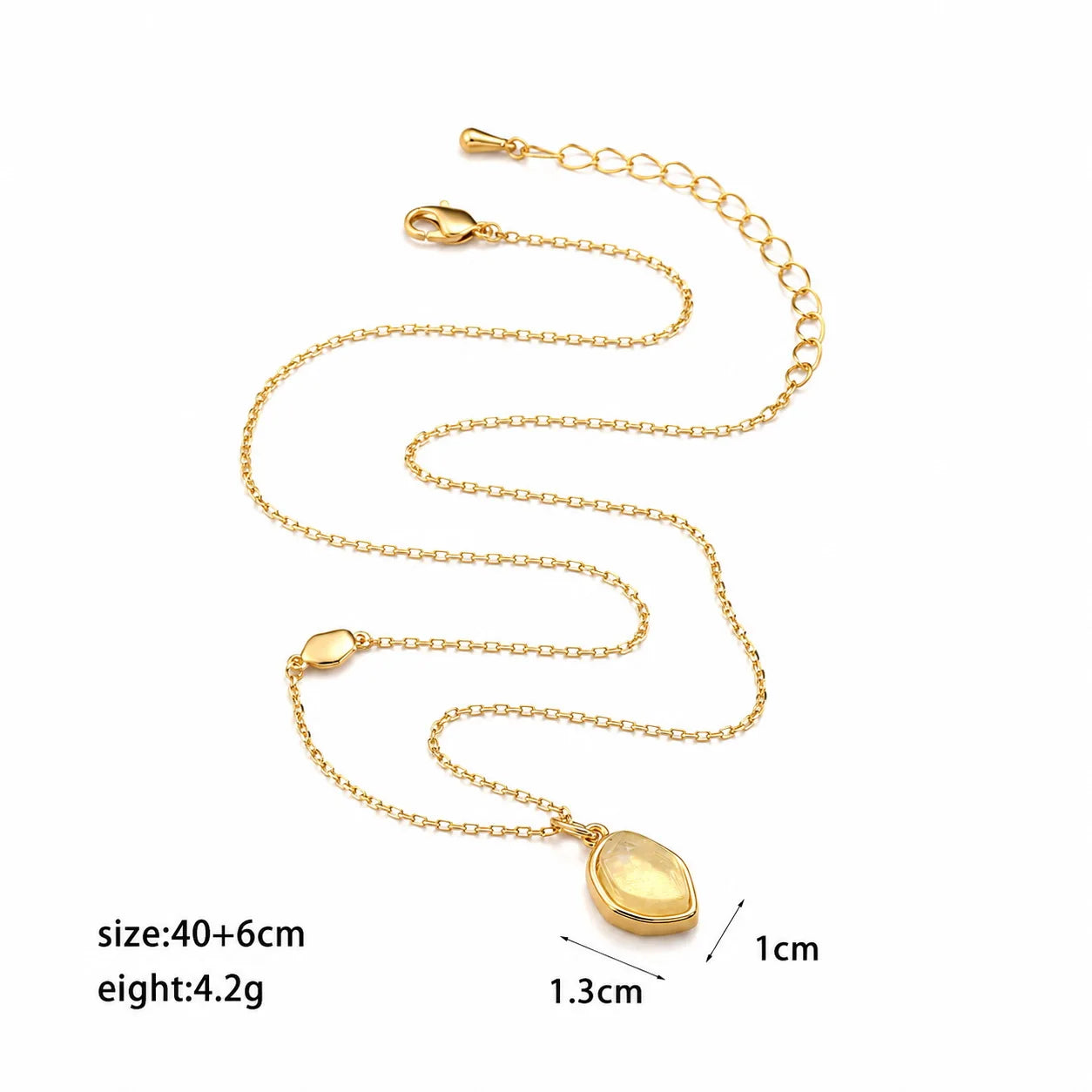 Fashion Natural Stone Pendent 18K Gold Plated Necklaces for Girls Elegant Simple Jewelry for Women Ladies Wholesale Bulk