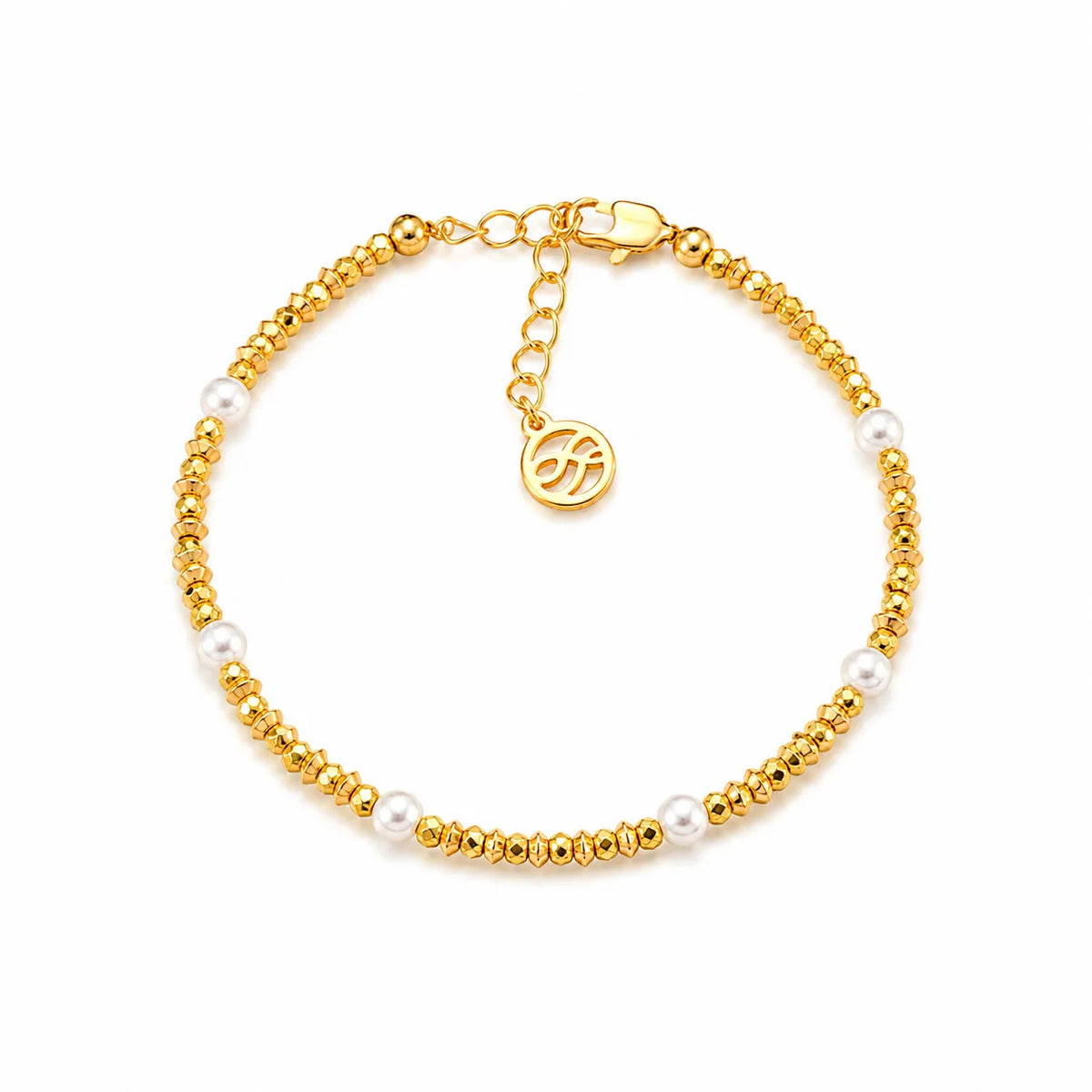 Ladies Glass Pearl 18k Gold-plated Simple Bracelet Fashion Dainty Charms Factory Price Low MOQ in Stock Jewelry for Women Daily