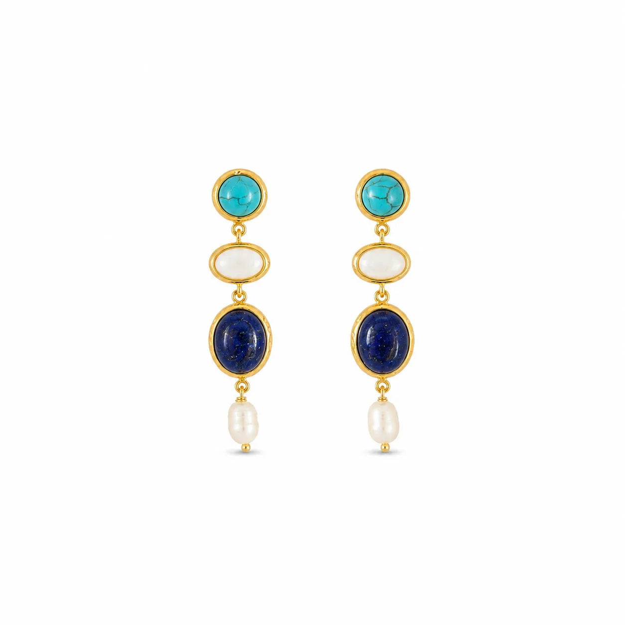 Female Blue Green Alloy Stone S925 Silver Drop Earring Elegant Charms Dainty Trendy Factory Price in Stock Jewelry for Women
