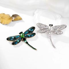 Fashion Sweet Rhinestone Elegant Brooches for Girls Animals Dragonfly Pins Jewelry for Women Ladies Accessories Wholesale