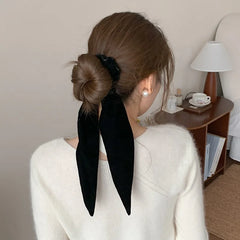 Simple Solid Color Minimalistic Scrunchies for Girls Elegant French Style Hair Ties for Women Ladies Hair Accessories Chic